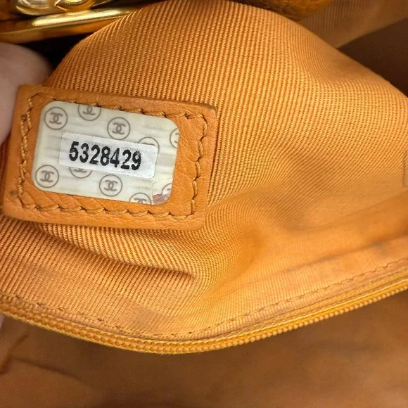 Authentic Chanel Orange Timeless Caviar Dome Zip Tote Shoulder Bag - Picture 11 of 16